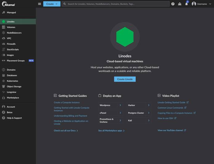 Screenshot of the new dark theme in the Cloud Manager